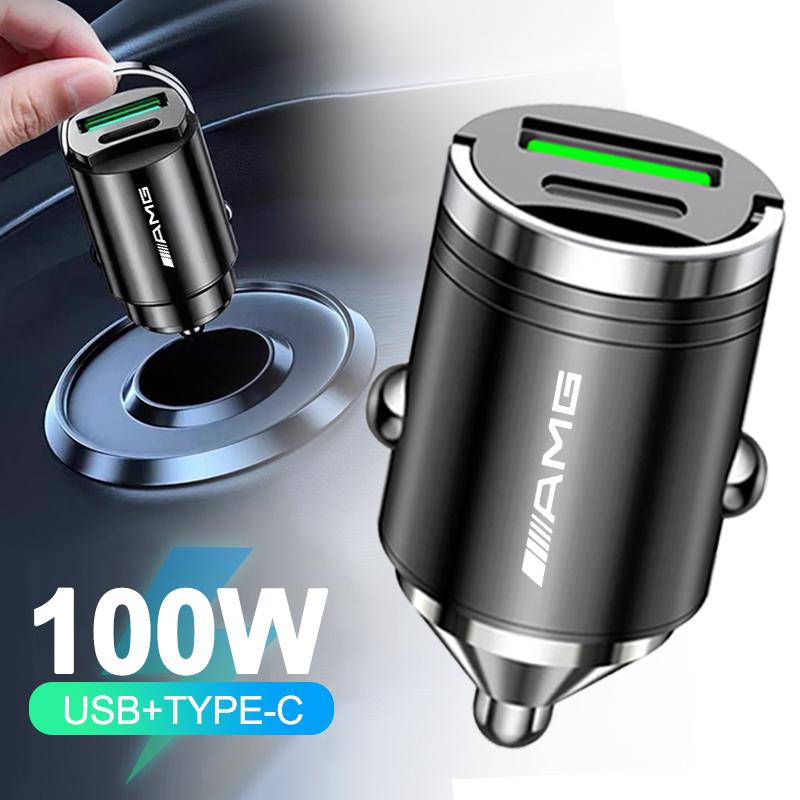 Car Fast Charger USB Type-C Ports Power Adapter Accessories For Mercedes Benz AMG A B C E R G S Class GLK CLA GLB GLC GLA W203