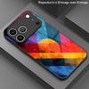 Θήκη Τηλεφώνου 2D με Μοτίβο Color Block Γαλαξία για iPhone 17 16 15 14 13 12 11 X XR XSMax Pro 8plus Διαφανές Γυάλινο Προστατευτικό Κάλυμμα