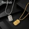 Atoztide Fashion Moon Pendant Necklace for Women Stainless Steel Jewelry Elegant Gold Color Zircon Choker Chain Birthday Gift
