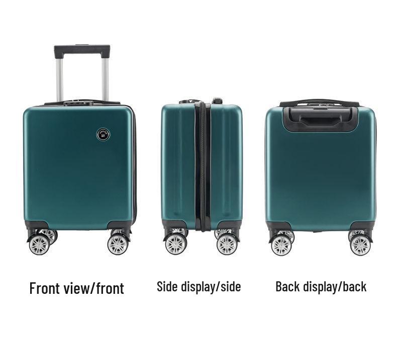12" Compact Trolley Suitcase – Spring/West Air Travel Combo with Password Lock, Leather Exterior