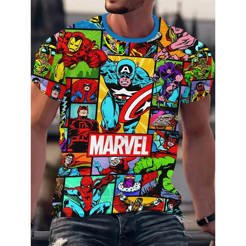 Marvel Heroes T-Shirt Graphic Tee Funny Slogan Letter 3D Print Casual Clothing Vintage Designer Summer New Independence Day Tee