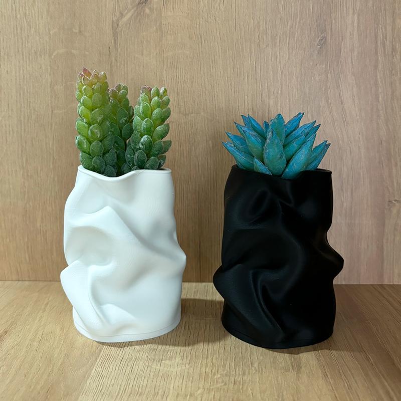 Irregular Art Vase Hydroponic Vase Desktop Ornament Plastic Flower Pot Home Garden Decoration