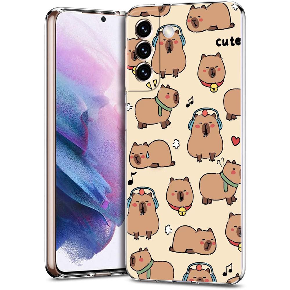 

Cartoon Capybara Phone Case for Samsung Galaxy S24 S23 S22 S20 S21 FE Ultra S24 S23 S10 S10E S9 S8 Plus 5G Transparent Shell Bag Samsung S21Plus