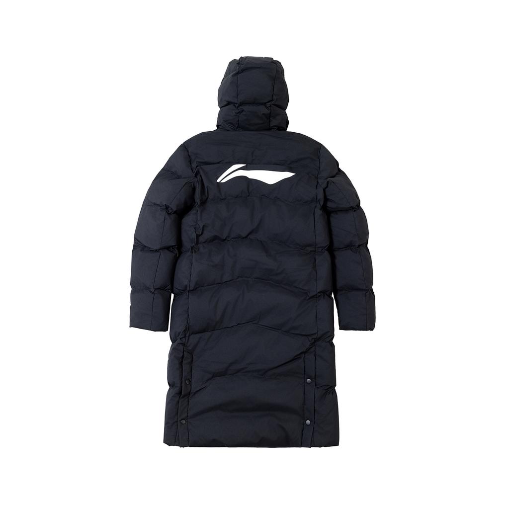 Li Ning Table Tennis Series 25Q4 Hooded Long Windproof Water-Repellent Warm Thick Big Logo Cotton Jacket Unisex Jacket Black AFMU037-6