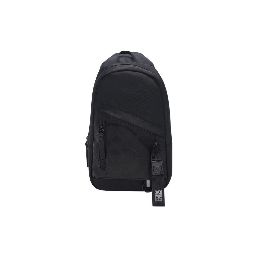 New LiNing Fabric Shoulder Bag, Crossbody Bag, Sling Bag Regular Unisex Pure Black ABDS439-3