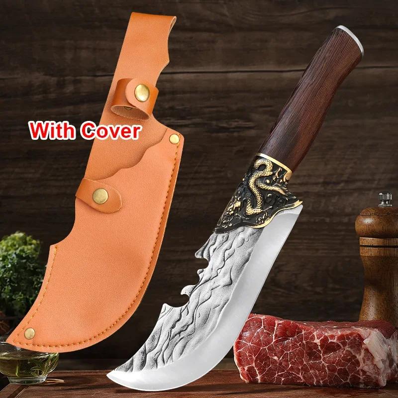Heavy Knife Boning Butcher Kitchen Knives Chef Cleaver Meat Fish Chop Vegetable Utility Knife Slaughter Slicing Hand Forge Blade