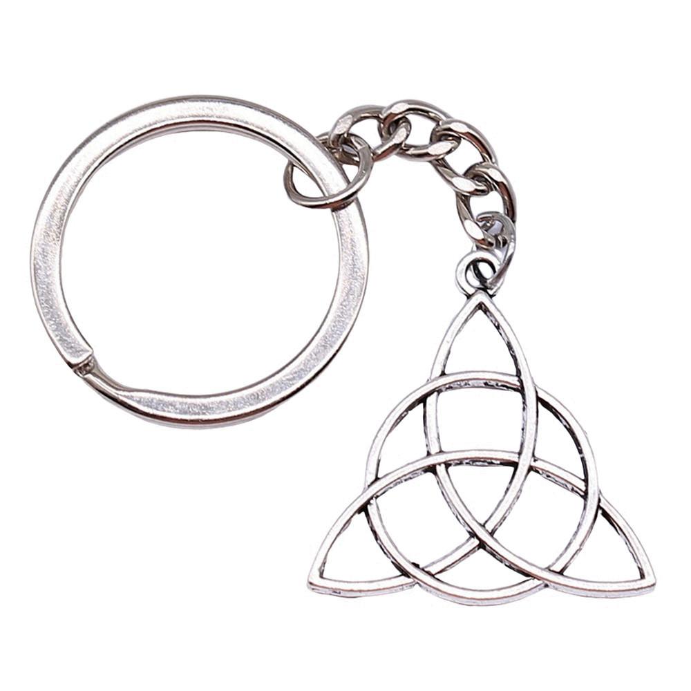 Celtic Knot Charm Hexagram Keychain Irish Amulet Key Ring 28mm Ring