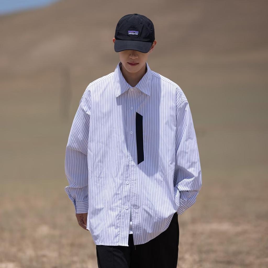 2024 Letter Long Sleeve Shirt Japanese Hong Kong Style Ins Loose Shirt Boys Summer Trendy Versatile Casual Coat