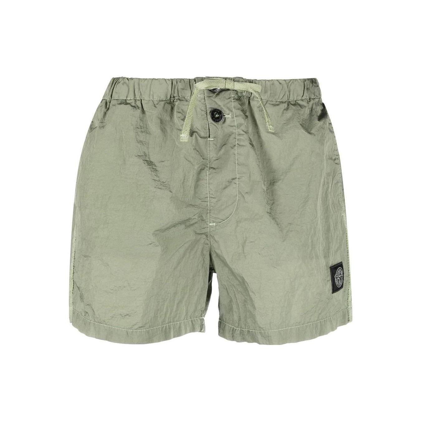 

Stone Island Straight Leg Elastic Waist Drawstring Casual Shorts Men shorts Green 1015B0643 L