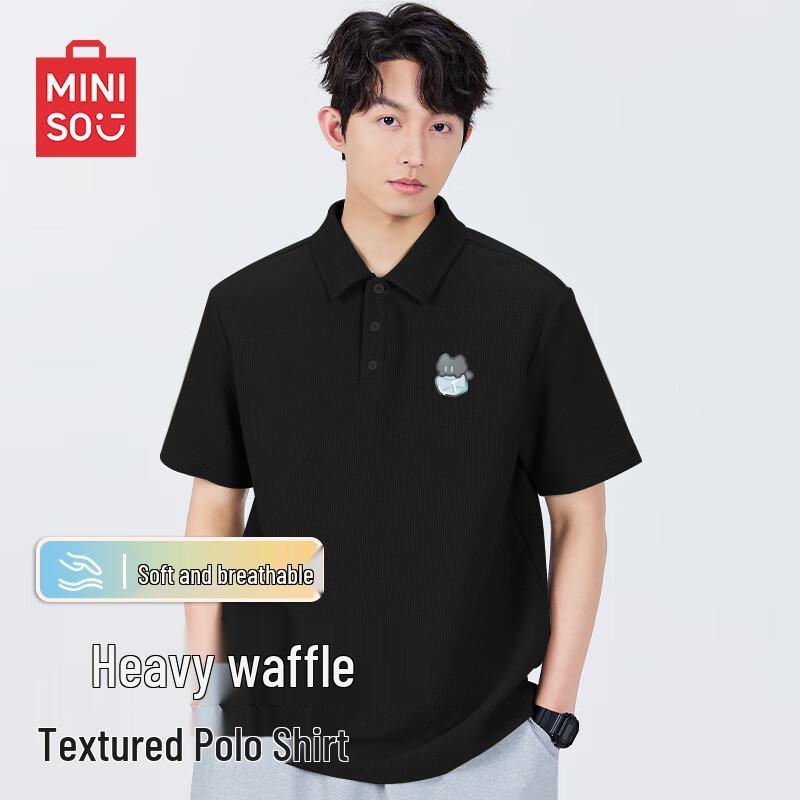 MINISO Men's Waffle Polo Shirt