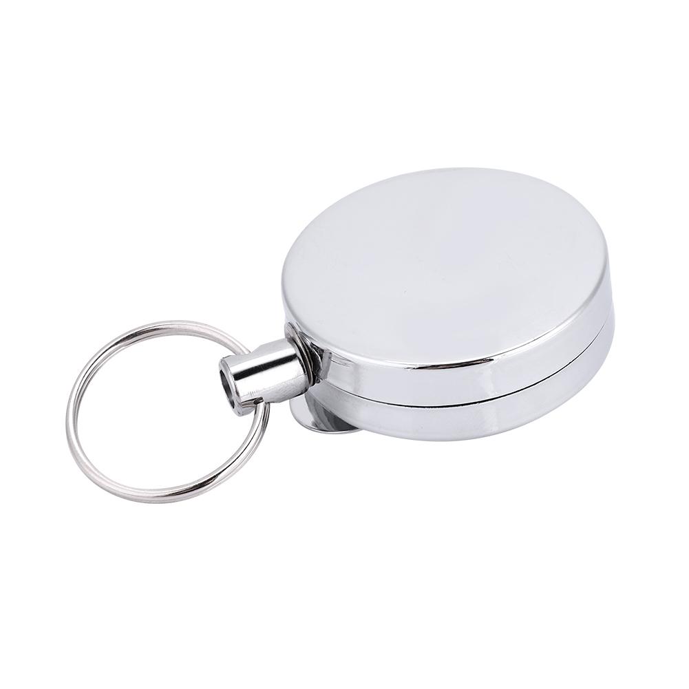 

4см Телескопический Стальной Тросик Брелок Противоугонный Против потери Кольцо для ключей Инструменты для кемпинга Карабин