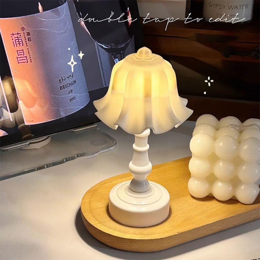 Retro Bedroom Desk Lamp Creative Flower Shape Night Light New Table Lamp