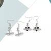 1 Pair Of Classic Punk Style Alloy Silver Plated Oil Drop Saturn Pendant Fashion Jewelry