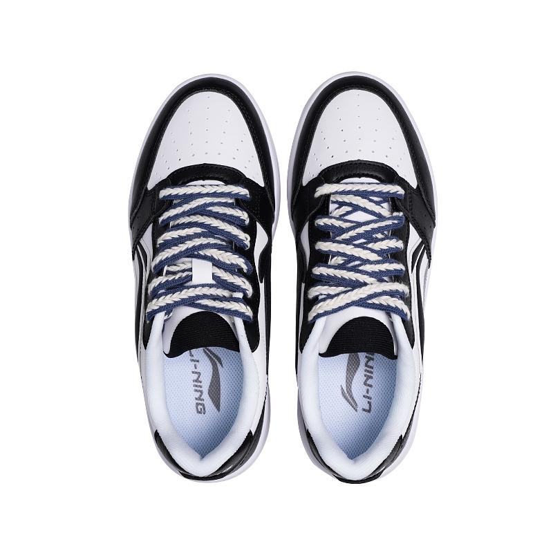 Li Ning Skateboard Shoes Men's Low Top White Black Blue White Shoelace AGCu567-1XD