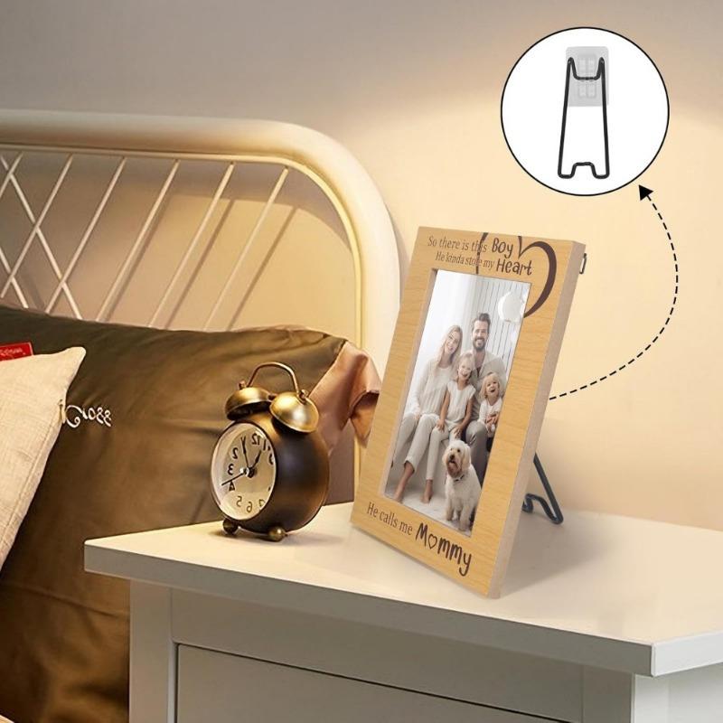 5pcs Adjustable Picture Frame Easel Brackets - Self-Adhesive,Suitable for for 7.09 To 10.24 Inch Frames, Ideal for Displaying Artwork and Photos