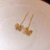 New Chinese Retro Gold Hollow Butterfly Fringed Ear Line Niche Design Sense Fashion Temperament Light Luxury Earrings Earrings