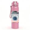 1PC Retro Pink Pastel Camera Print 750ml Color Plastic Sports Water Bottle Leakproof Flip Straw Lid Suitable for Sports Office Home Use