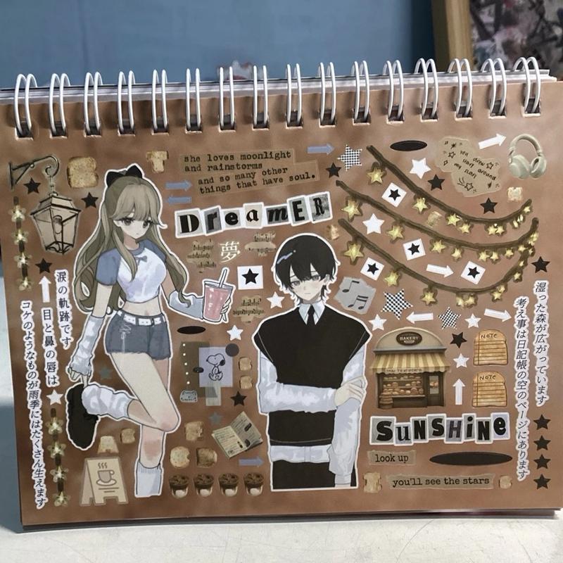 30 Sheets Korean Ins Cute Decorative Stickers Book Y2K Scrapbooking Phone Case DIY Journal Collage Material Sticker Gift