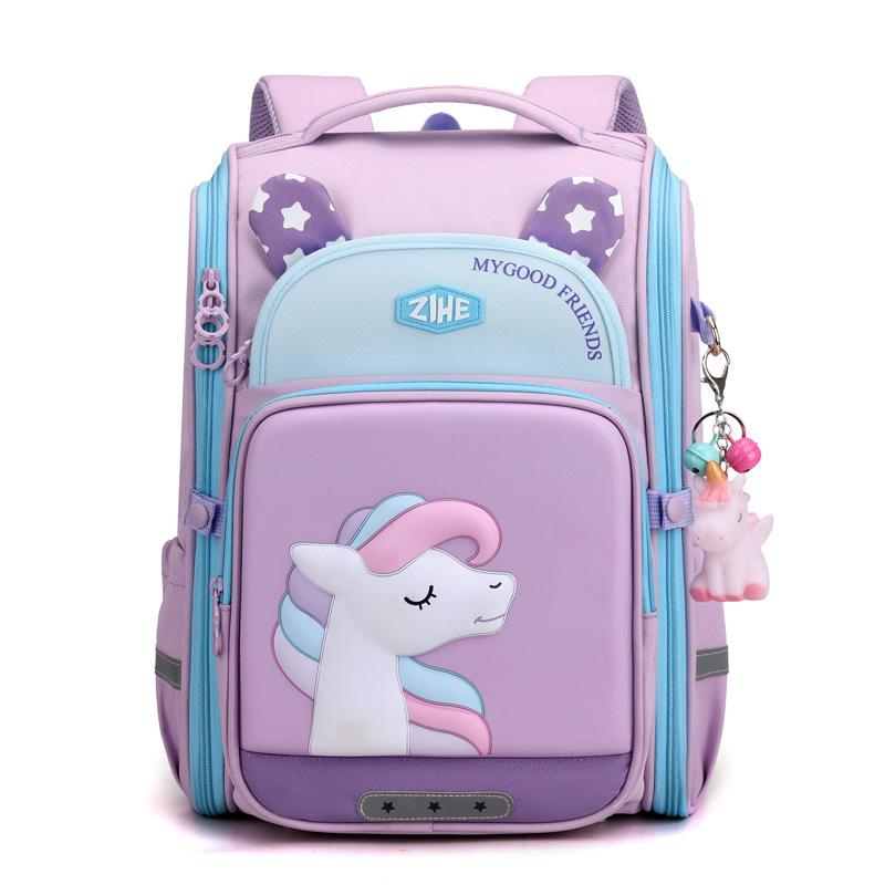 New High value Schoolbag for Primary School Students with Personality To Reduce Burden and Protect Ridges for Children and Girls