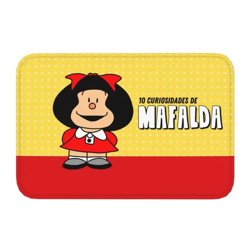 Cartoon Hübsches Mädchen Fußmatte Retro Mafalda Manga Vorderer Boden Eingangsbereich Matte Quino Manga Cartoon Badezimmer Teppich Küchenmatte