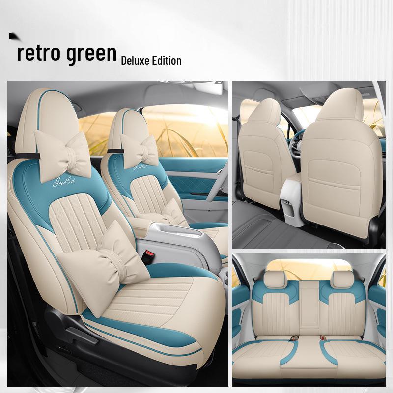 ORA Good Cat GT Universal Leather Car Seat Cover - Cartoon Design, Four Seasons, Full Surround