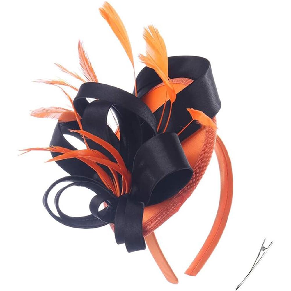 Fascinator für Damen, Tea-Party-Hut, Stirnband, Derby, Hochzeit, Kirche, Braut, Cocktail, Federn, Haarspange