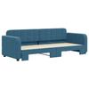 VidaXL Daybed with Pull-out Bed Blue 80x200 Cm Velvet 3196921