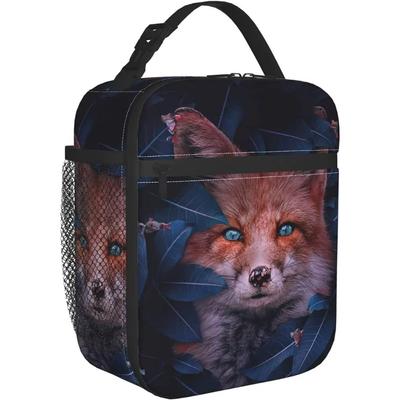 The Fox Hid In Leaves Insulated Lunch Bag Portable Lunch Box Cooler Tote for Boys Girls Adults