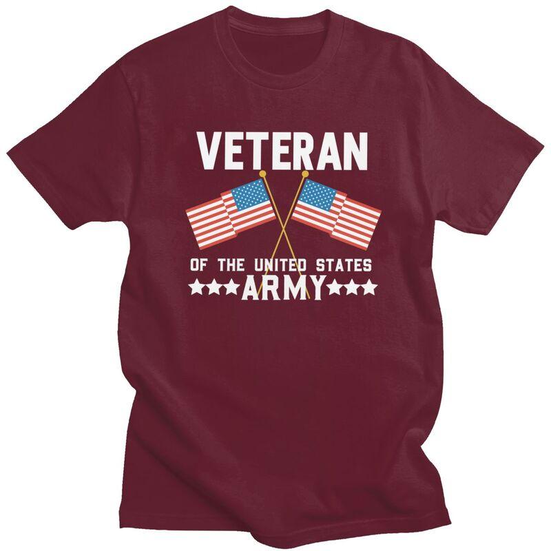 Custom Fashion American Flag US Army Veteran T Shirts Men ShortSleeve Tshirt Casual Tee 100 Cotton Slim Fit Tshirt Merch