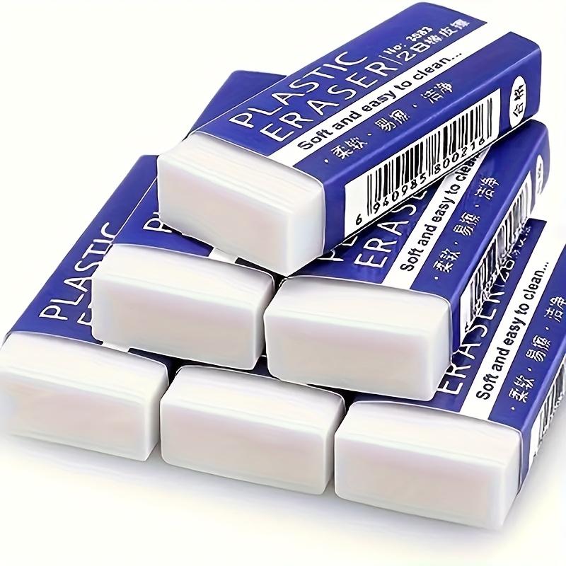 

6pcs Soft and Easy To Clean 2B Plastic Eraser - Perfect for Art and Craft Projects, Production Supplies | Smooth Texture