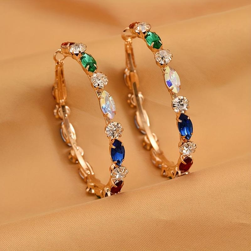 

Elegant Luxurious Geometric Earrings for Women with Multi Colored Zirconsuitable for Casual Wear Innovative Earrings