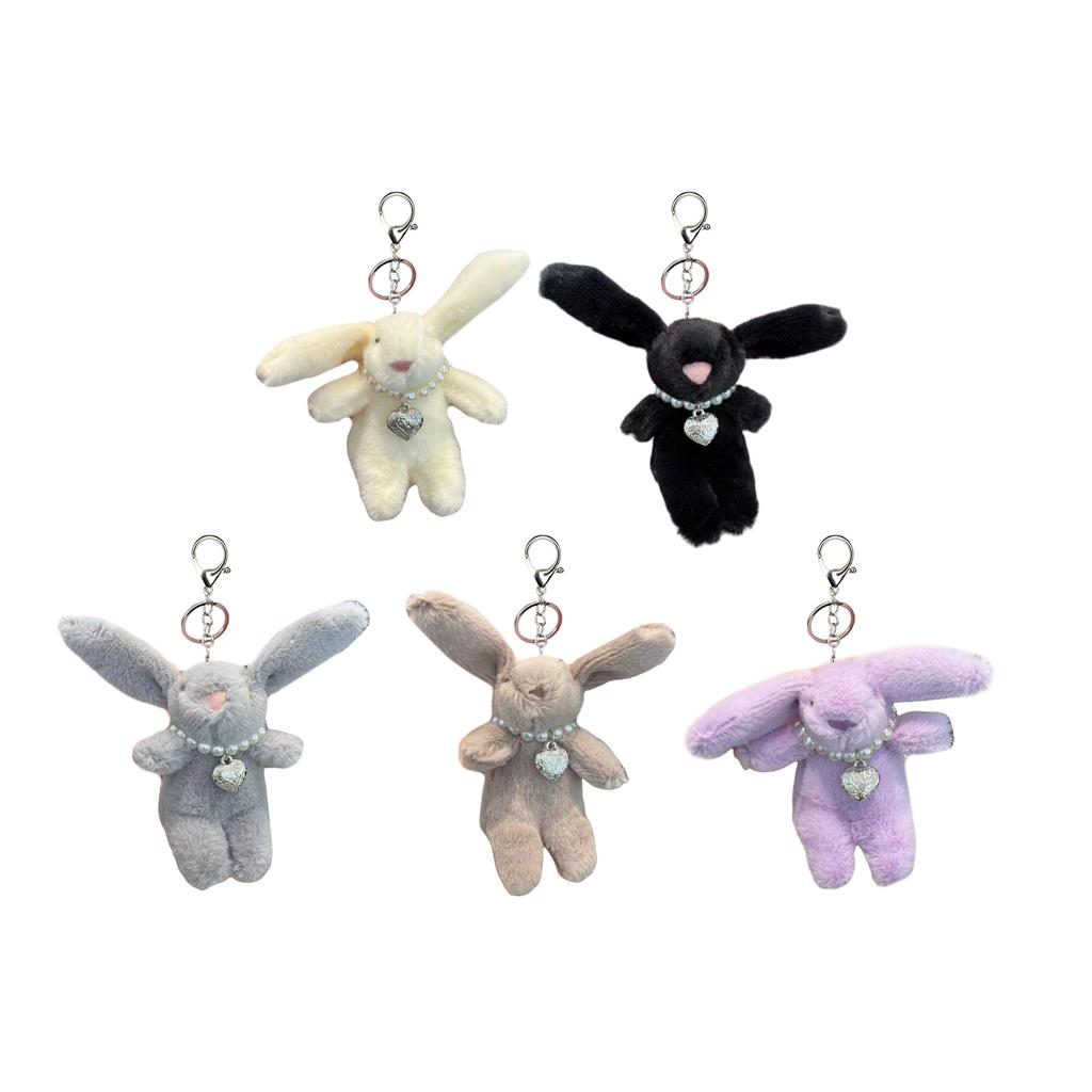 Lovely Plush Rabbit Charm Keychains Sweet Pendant Car Keyring Backpack Decoration Fashion Jewelry for Women Girls