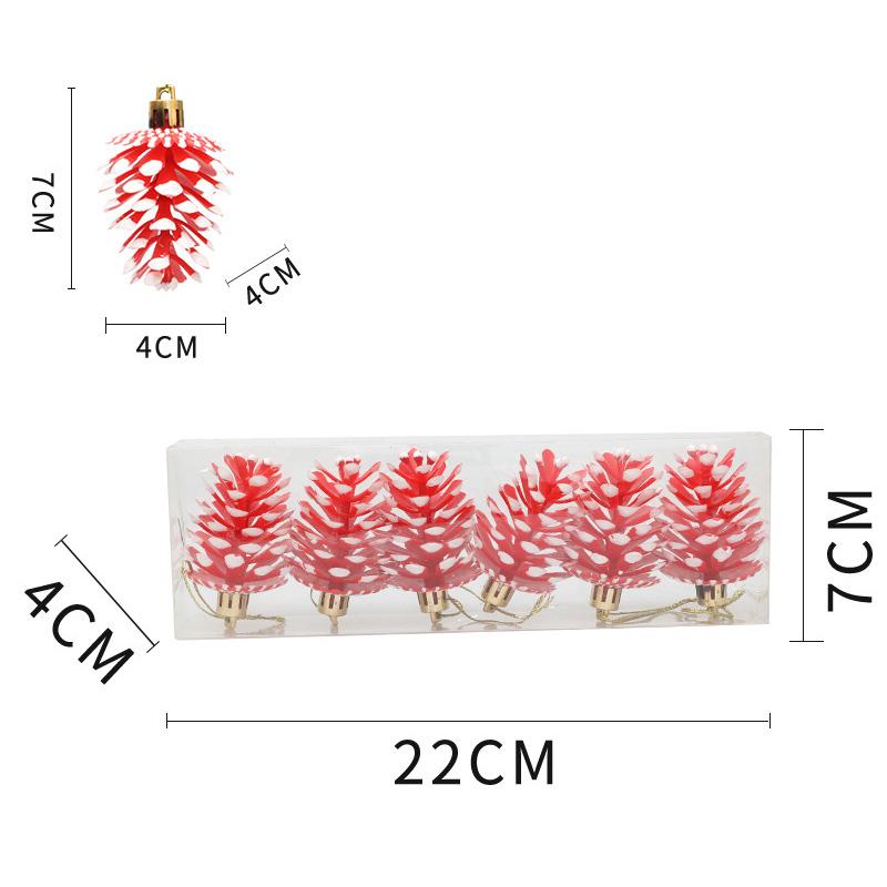 6Pcs Lovely Pine Cone Festival Xmas Decoration Christmas Tree Hanging Ornament