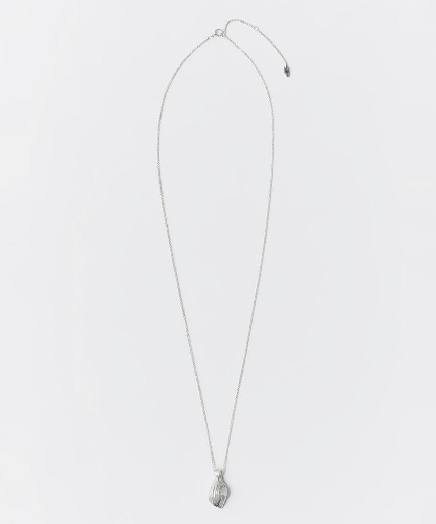 Rough Side White Label Seed Pendant Long-Necklace Silver 925