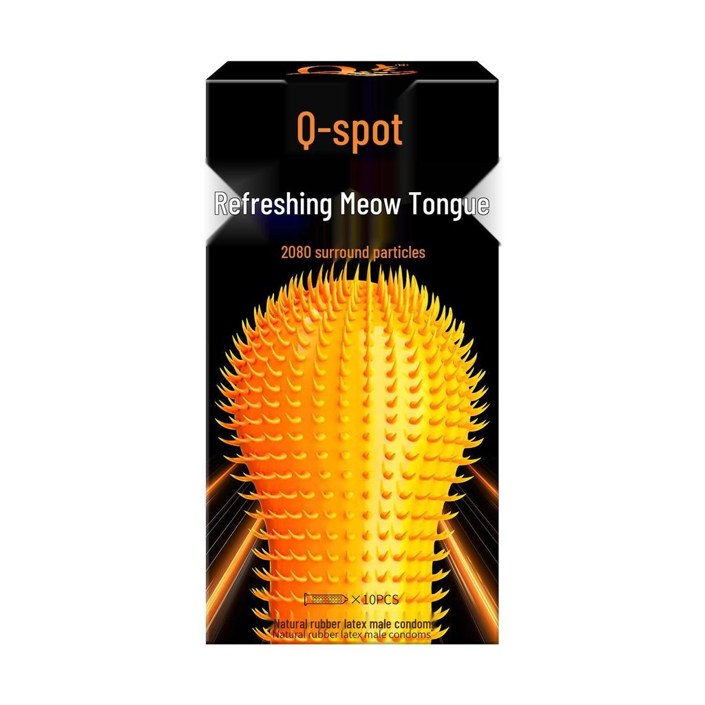 Q-point Hyaluronic Acid 001 Large Particle Delay Condoms - Long-lasting Contraceptives for Adults