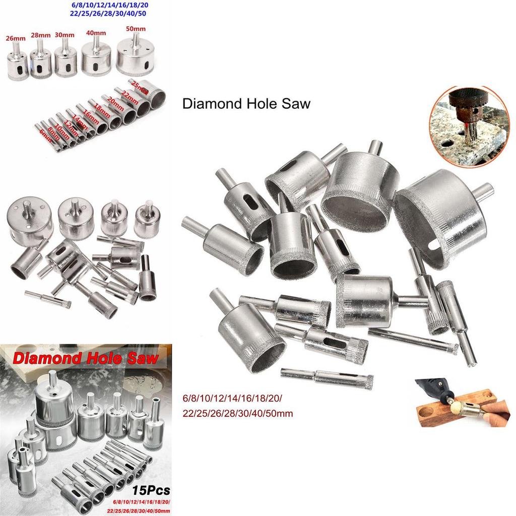 Premium Diamond Hole Saw Drill Bit Set For Effortless Tile Marble Glass Cutting 6mm-50mm**