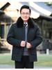 Men's Cotton Coat with Detachable Liner - Thickened Plus Velvet, Large Size Winter Jacket for Middle-Aged and Elderly.
