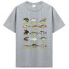 Types of Freshwater Fish Species Fishing Shirt Fishermen Shirt Graphic Oversized Unisex Fitness O-Neck T-shirt Cotton Tops Tees