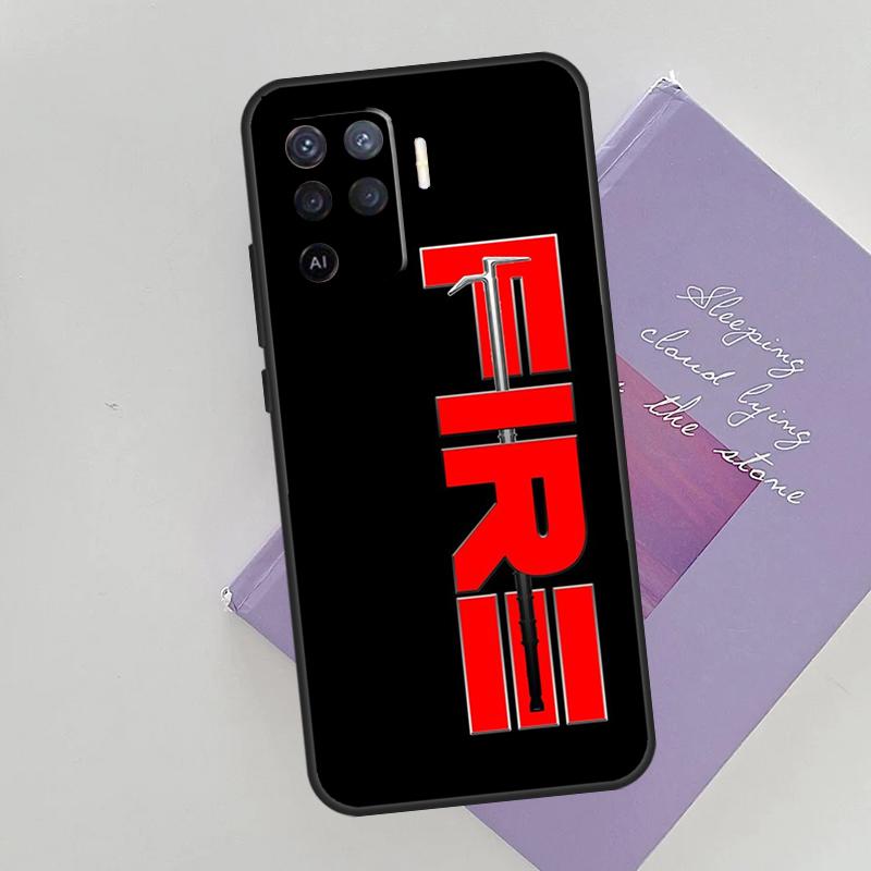 Firefighter Fire Department Fireman Phone Case For Oppo A54 A74 A94 A15 A16 A17 A52 A72 A76 A96 A57 A58 A78 A98 A53S Cover Case