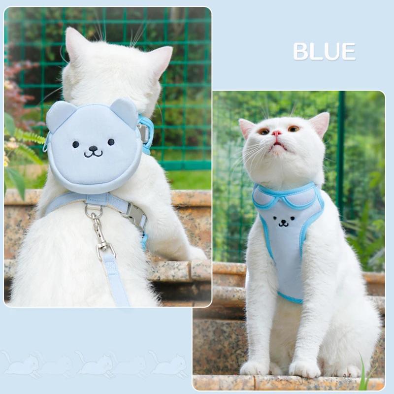 Classic Cute Small Dog Harness and Leash Set Step-in Adjustable Puppy Cat Dog Vest Harnesses Backpack Pet Harness for Small Medium Dogs