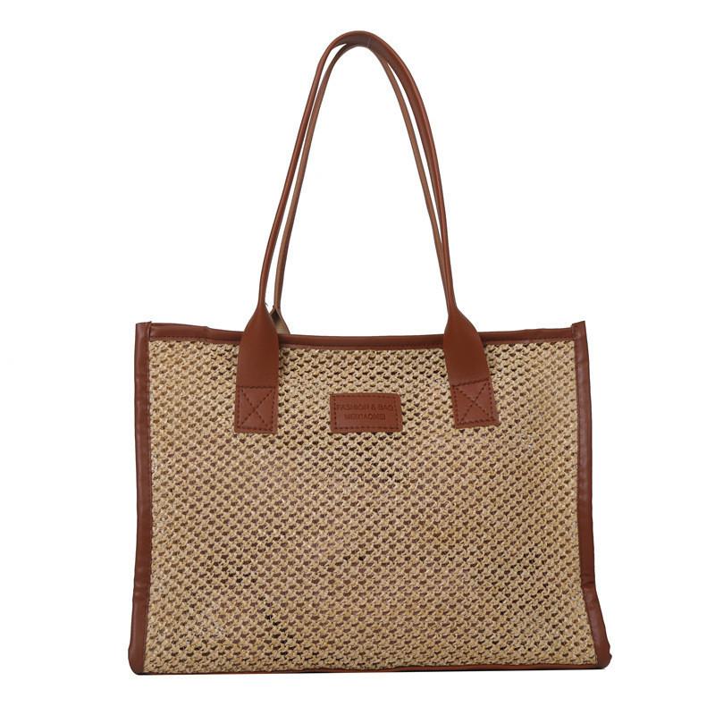 Trendy Summer Street Style Handbag Chic Hollow Out Woven Bucket Bag For Women