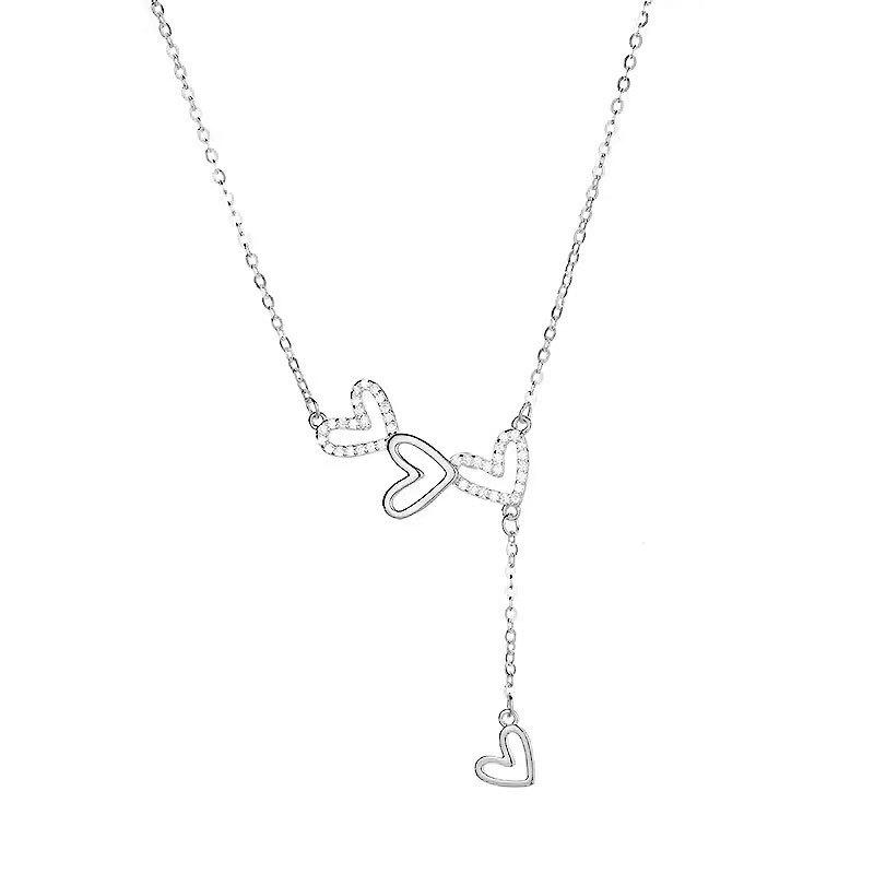 Liebes Quasten-Halsband, Modisch, Süß, Niedlich, Vielseitig, Schlüsselbeinkette, Leichter Luxus, Mit Diamanten besetzt, Hochwertiges Gefühl