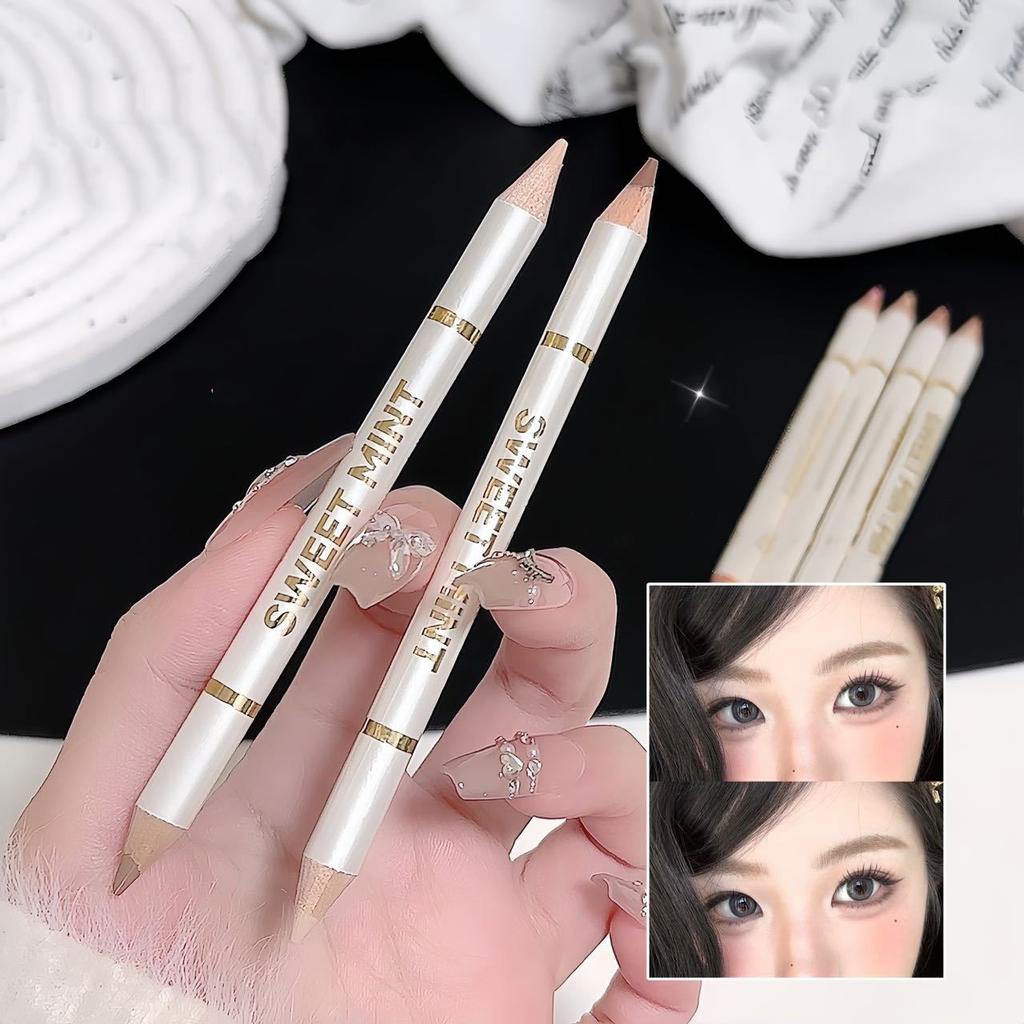 Double-Ended Lying Silkworm Pen Under Eye Liner Brighten Shadow Makeup Pencil Nude Pink Beige Lower Eyelid Highlighter Contour