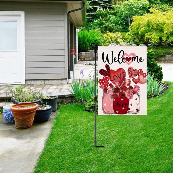 Blissyard Valentinstags-Gartenflagge, 30,5 X 45,7 Cm | Doppelseitig, Mit Elfe Und Herzen, Für Draußen