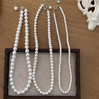 Simple Fashion Versatile Round Imitation Zircon Necklace Women's Luxury Temperament Clavicle Chain Daily Party Wedding Zircon