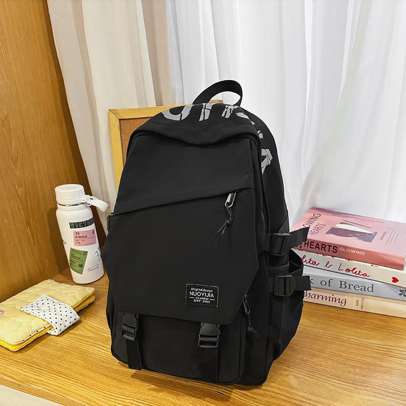 Big Capacity Simple Backpack With Letter Print Design And Waterresistant Fabric