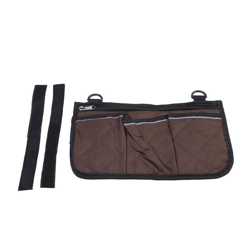 Wheelchair Side Bag With Cup Holder Portable Armrest Storage Pouch For Walker Rollator And Electric Scooter Wheelchairs