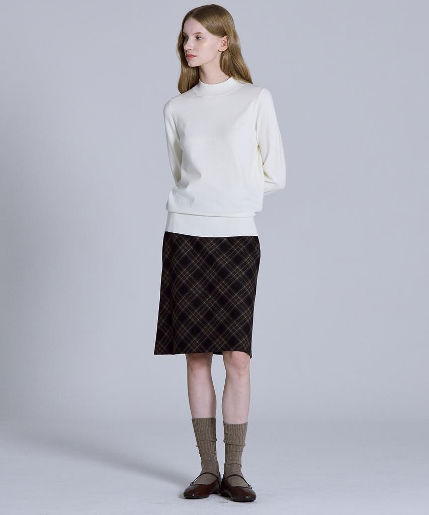 BASIC HOUSE Women'S High-Neck Long-Sleeve Sweater Ivory Lykt7202