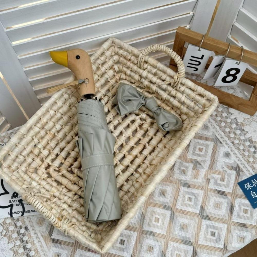 

Cartoon Duck Head Umbrella Dual-use Sun Sunscreen Umbrella INS Folding Umbrella Rain Gear світло-зелений колір