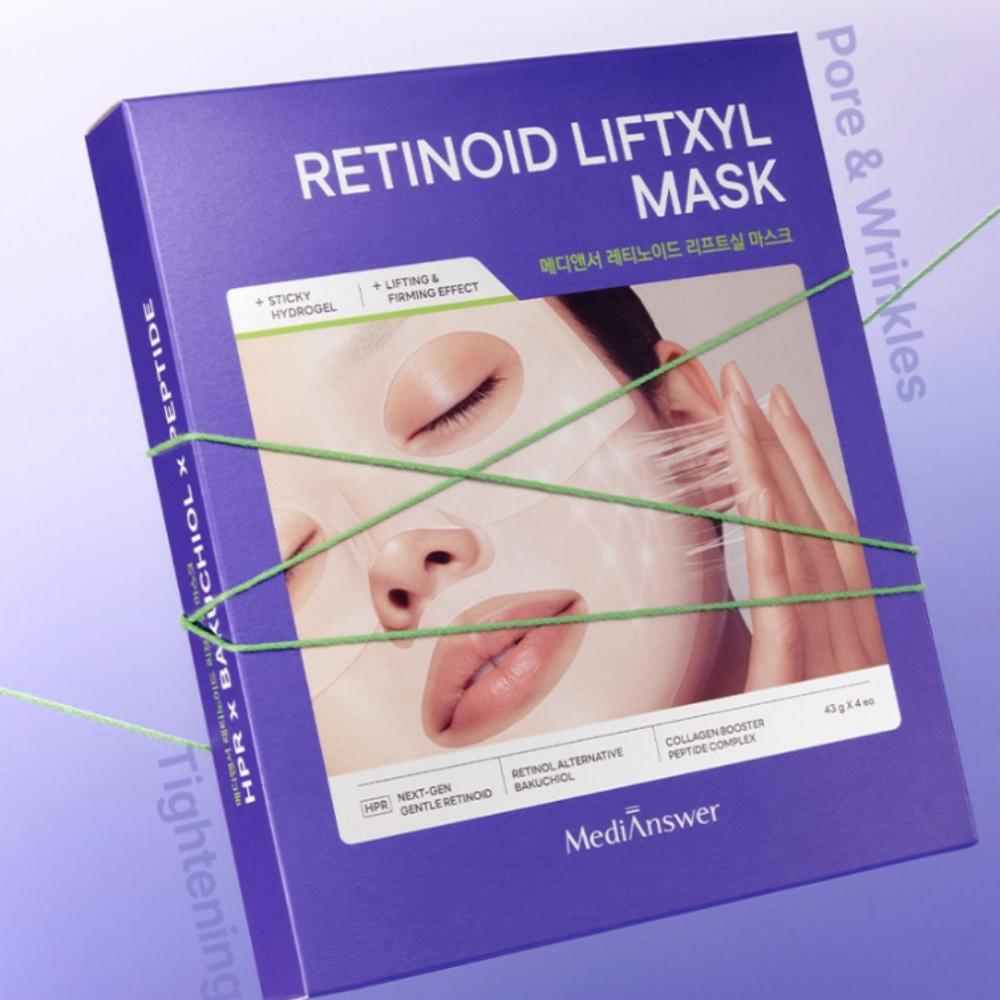 Medianswer Retinoid Lift Seal Mask 4 Sheets Elasticity and Wrinkle Lifting Hydrogel Sheet Mask